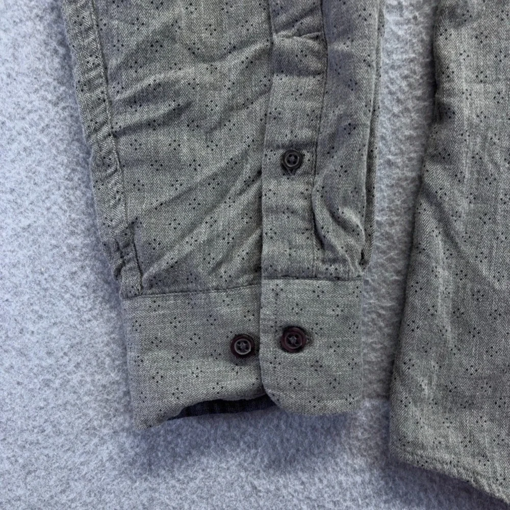 Banana Republic Shirt Mens XL Gray Button Down‎ Soft Wash Slim Fit Preppy